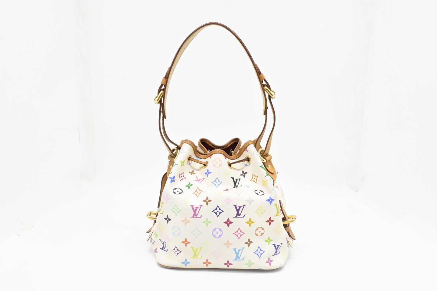 Louis Vuitton x Takashi Murakami Petit Noe in White Multicolor Monogram Canvas