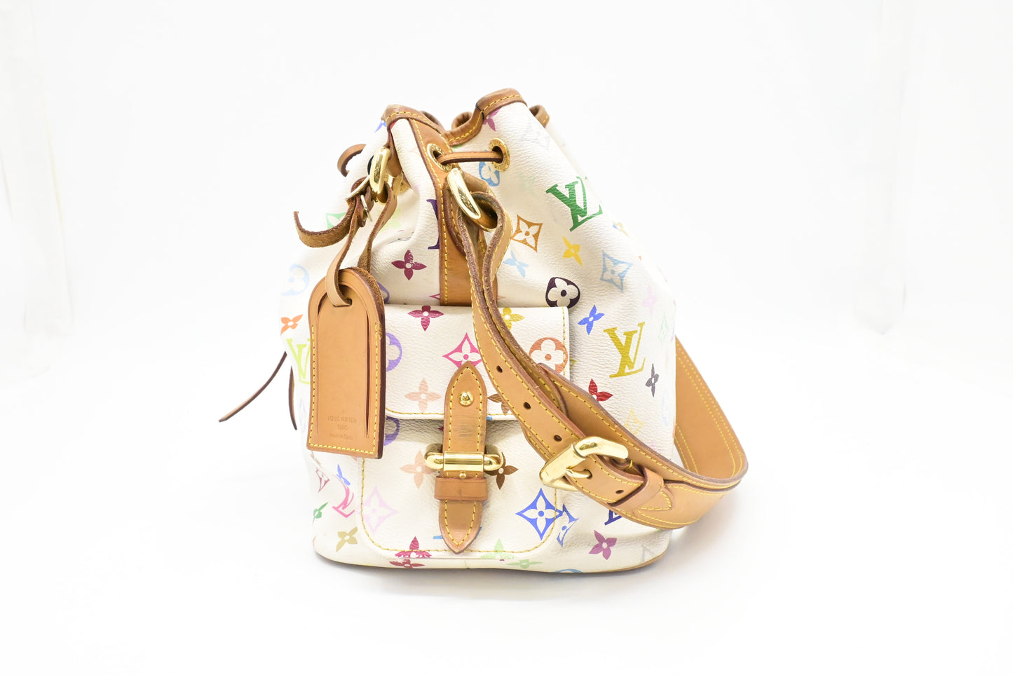 Louis Vuitton x Takashi Murakami Petit Noe in White Multicolor Monogram Canvas