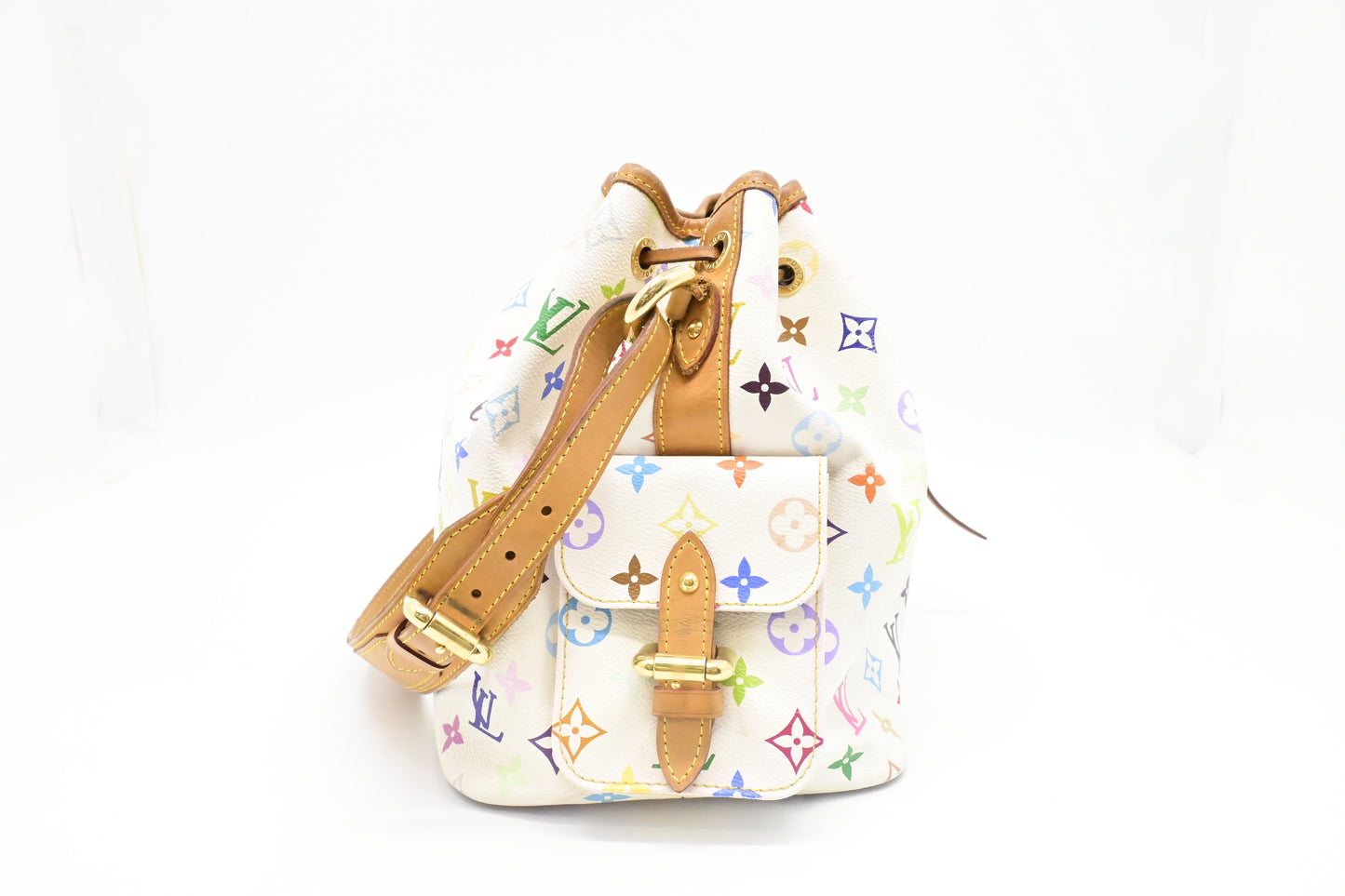 Louis Vuitton x Takashi Murakami Petit Noe in White Multicolor Monogram Canvas