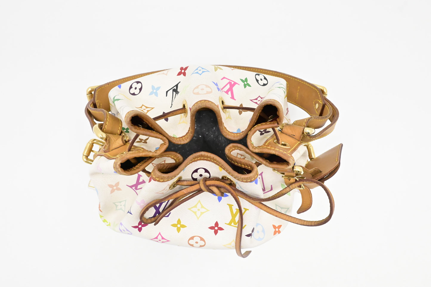 Louis Vuitton x Takashi Murakami Petit Noe in White Multicolor Monogram Canvas