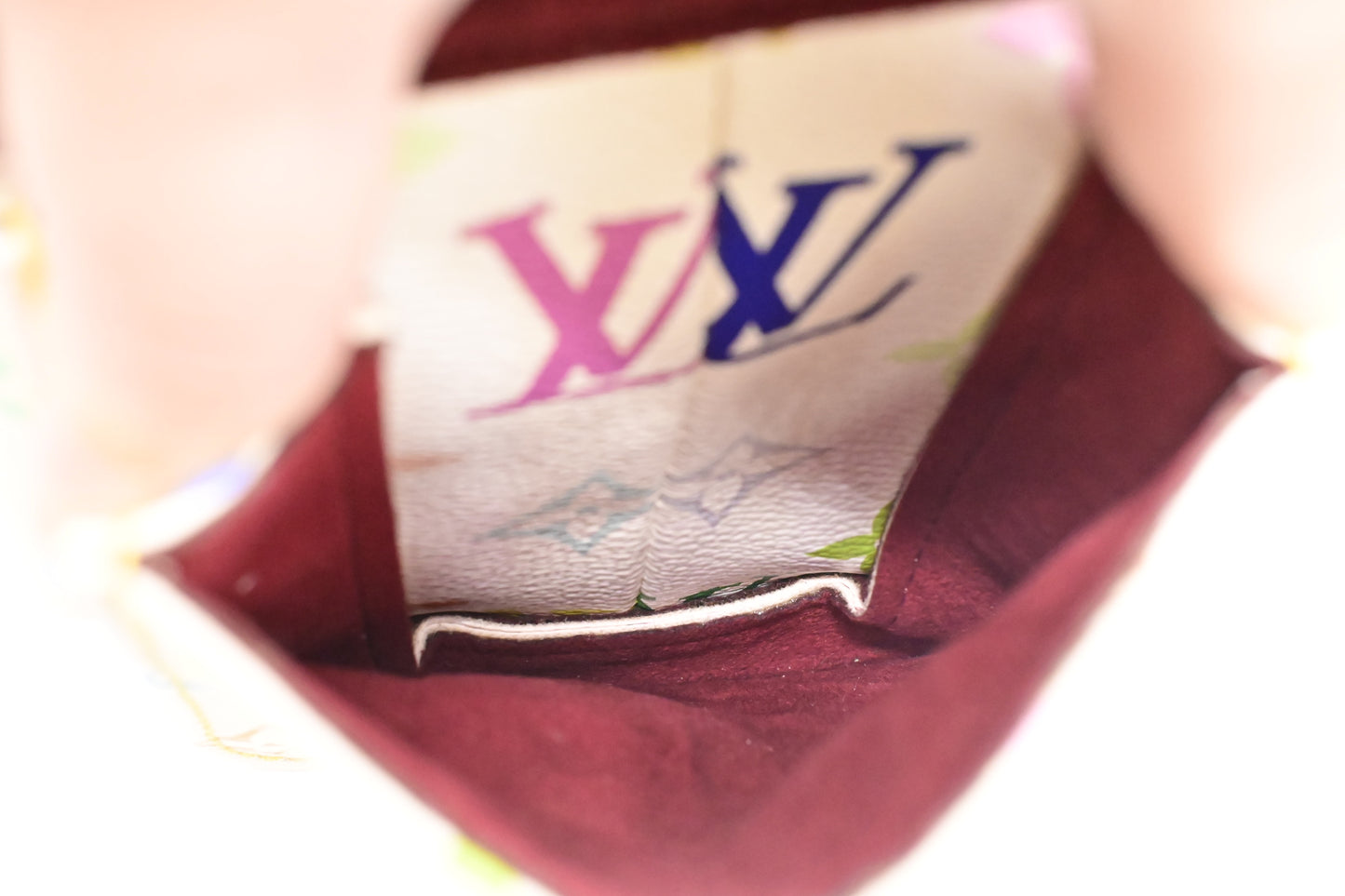 Louis Vuitton x Takashi Murakami Petit Noe in White Multicolor Monogram Canvas