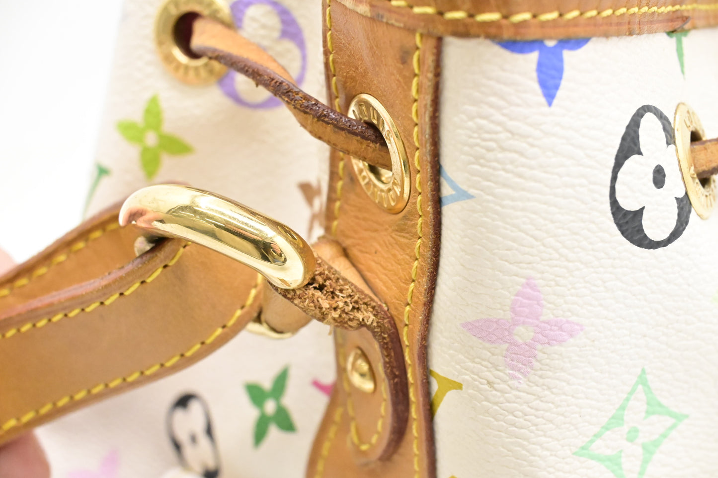 Louis Vuitton x Takashi Murakami Petit Noe in White Multicolor Monogram Canvas