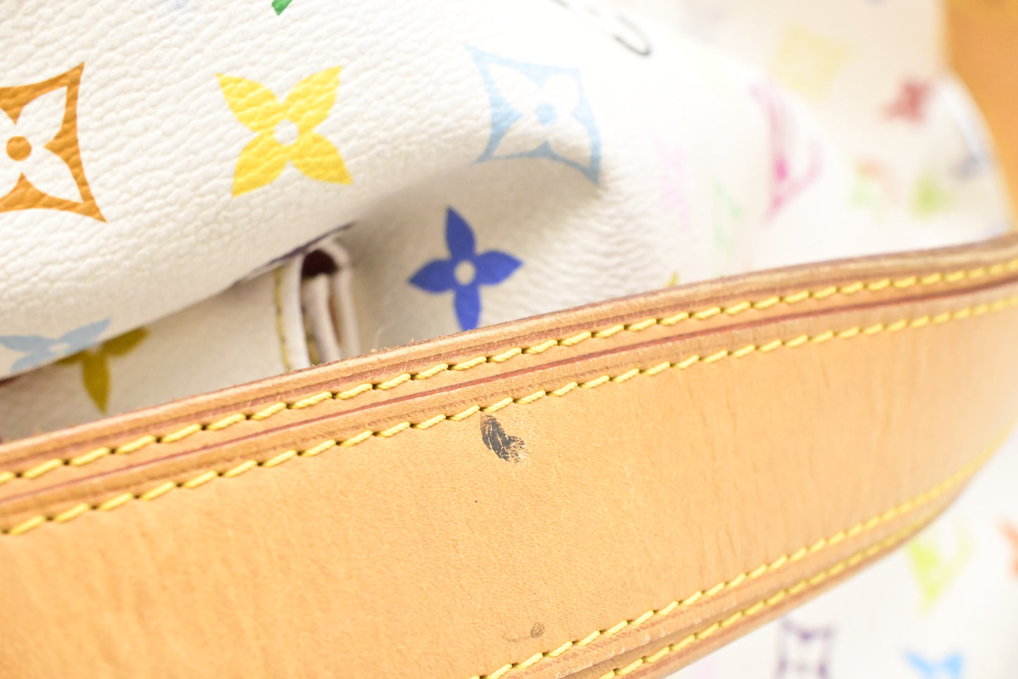 Louis Vuitton x Takashi Murakami Petit Noe in White Multicolor Monogram Canvas