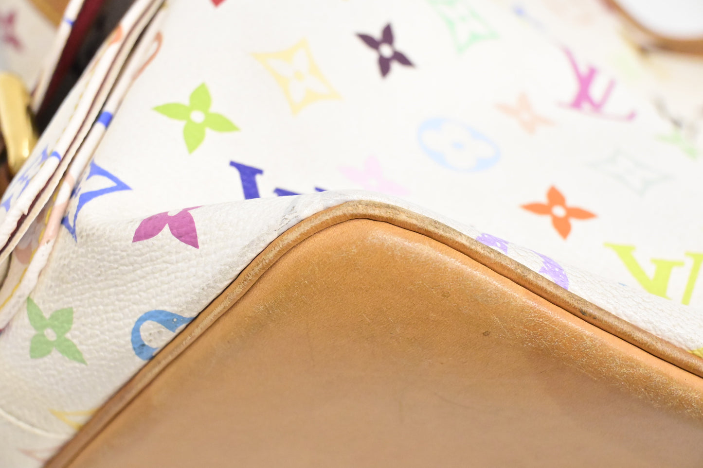 Louis Vuitton x Takashi Murakami Petit Noe in White Multicolor Monogram Canvas