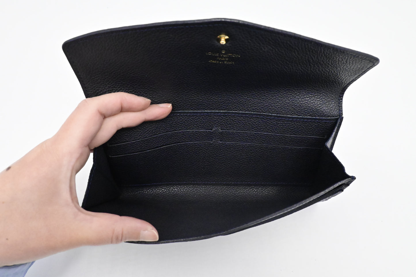 Louis Vuitton Curieuse Wallet in Bleu Infini Empreinte Leather