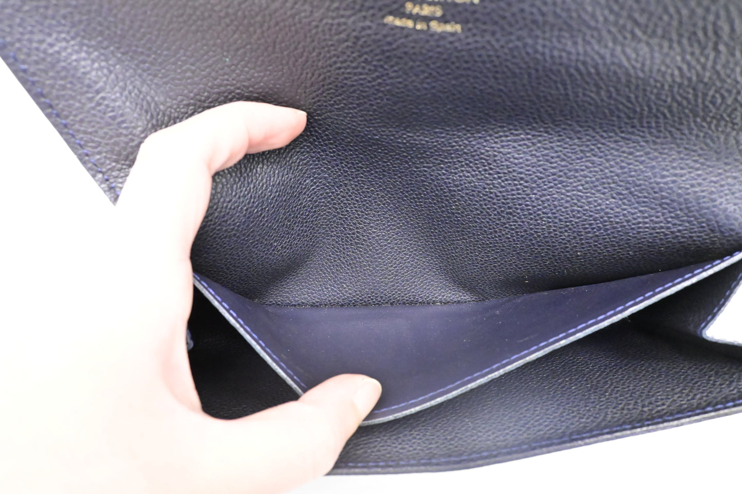Louis Vuitton Curieuse Wallet in Bleu Infini Empreinte Leather