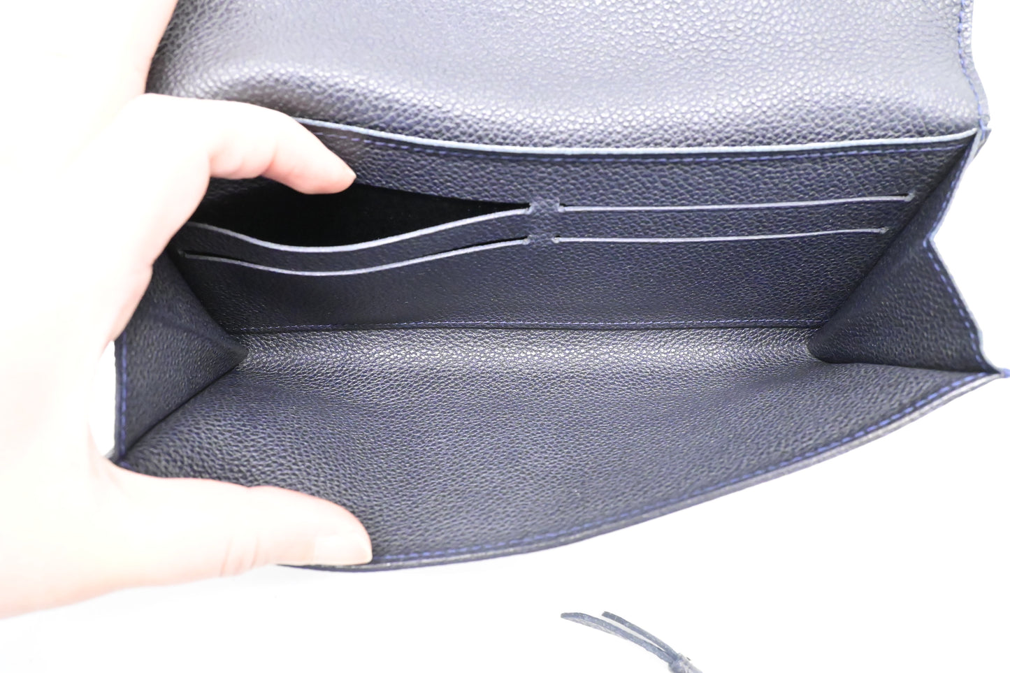 Louis Vuitton Curieuse Wallet in Bleu Infini Empreinte Leather