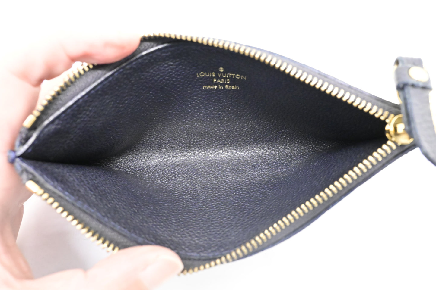 Louis Vuitton Curieuse Wallet in Bleu Infini Empreinte Leather