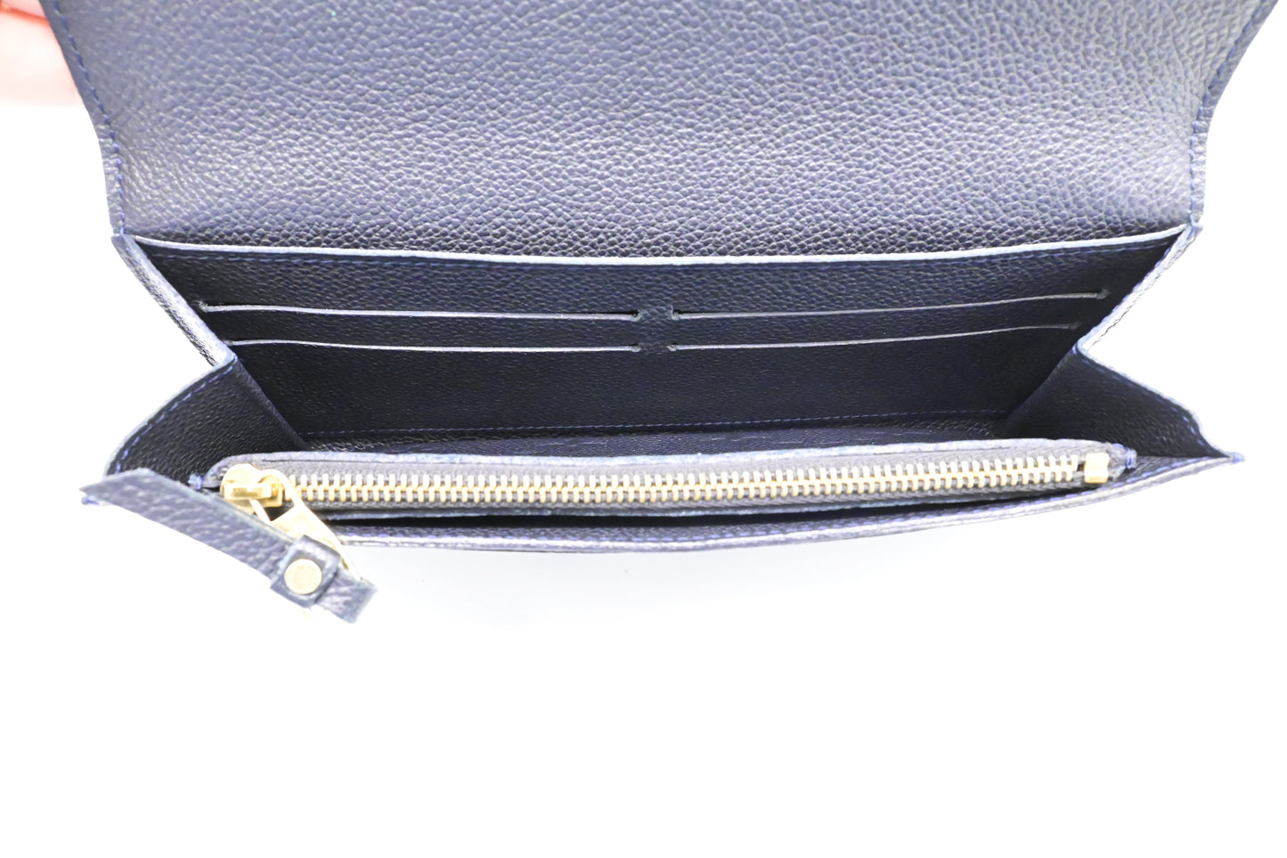 Louis Vuitton Curieuse Wallet in Bleu Infini Empreinte Leather