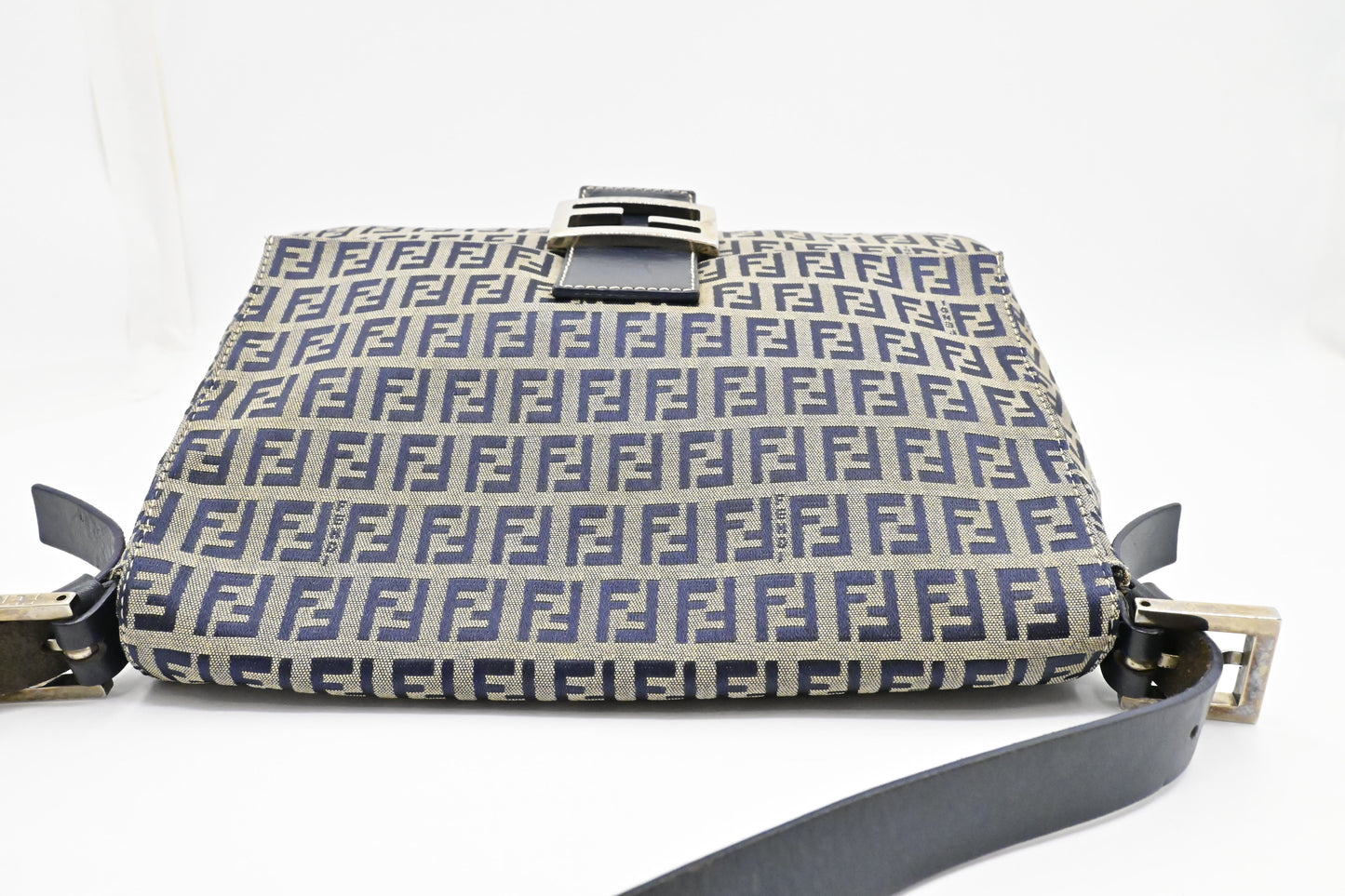Fendi Mama Baguette in Navy Zucca Canvas