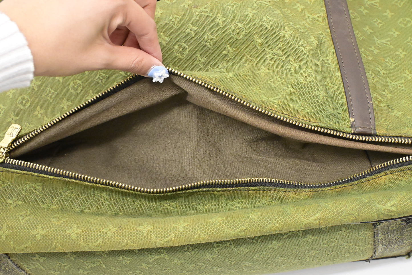 Louis Vuitton Annette Suitcase in Khaki Monogram Mini Lin Canvas