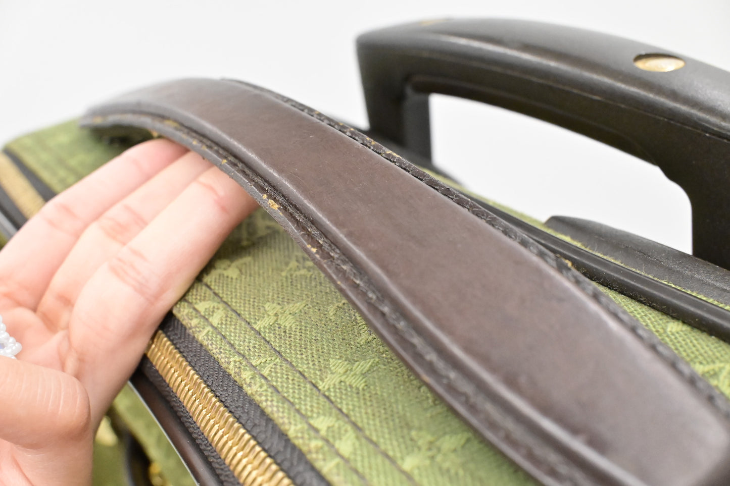 Louis Vuitton Annette Suitcase in Khaki Monogram Mini Lin Canvas