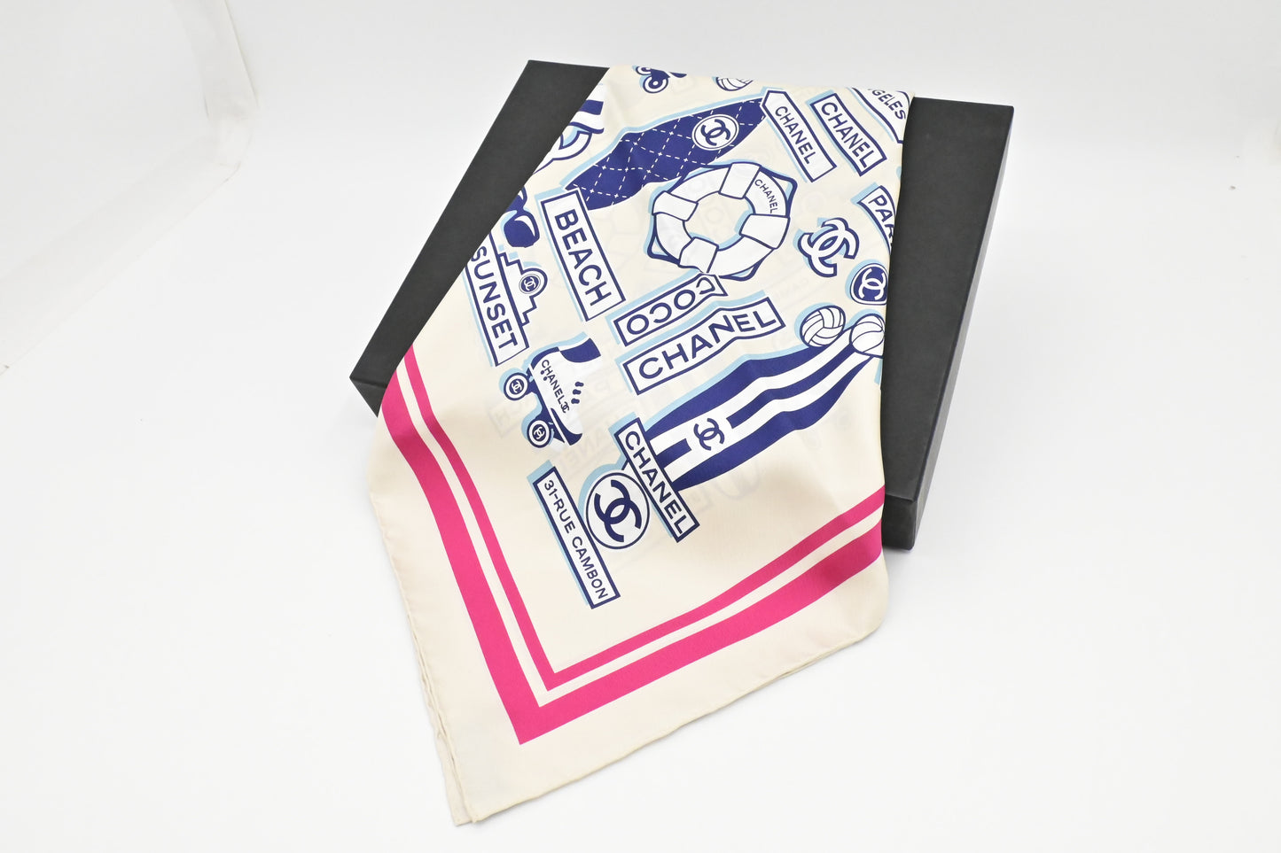 Chanel Beach Logo Scarf in Silk