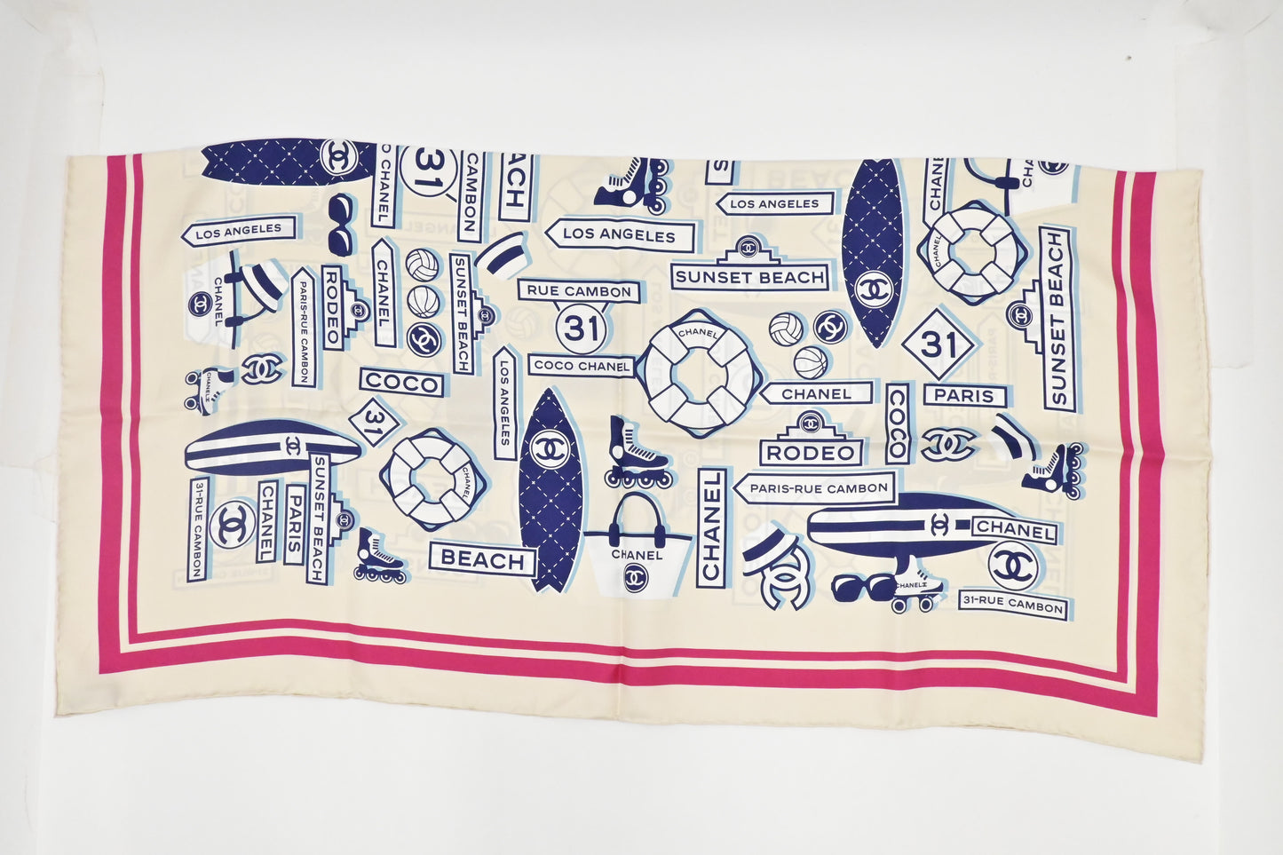 Chanel Beach Logo Scarf in Silk