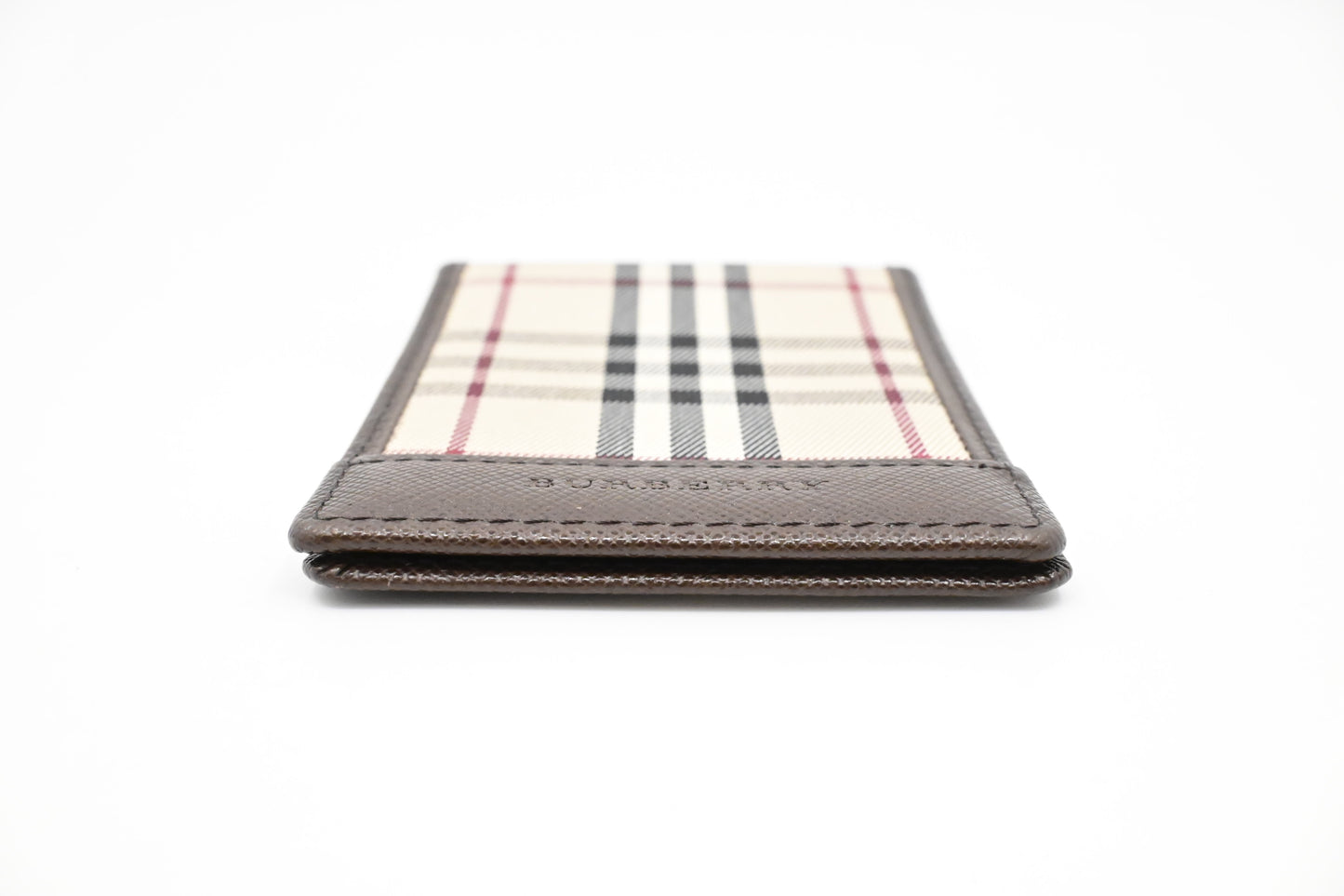 Burberry Card Case in Beige Check Canvas