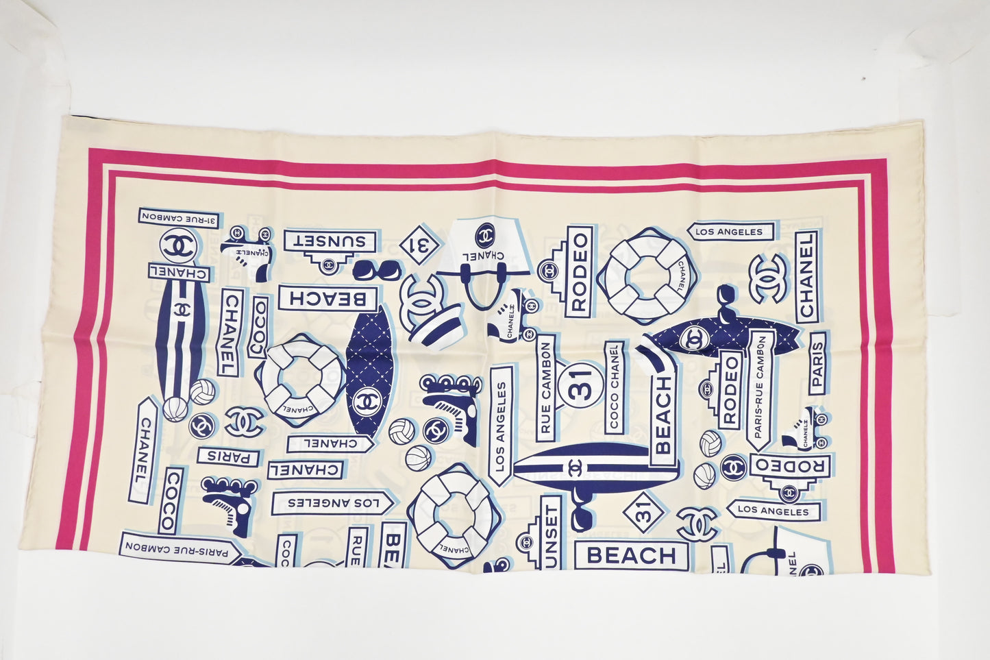 Chanel Beach Logo Scarf in Silk