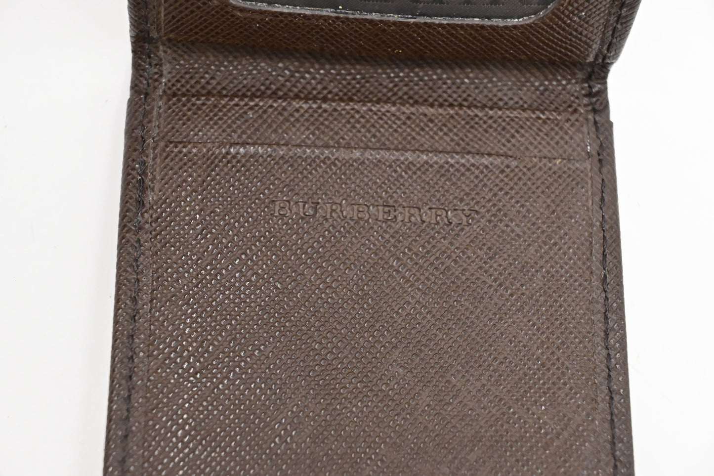 Burberry Card Case in Beige Check Canvas