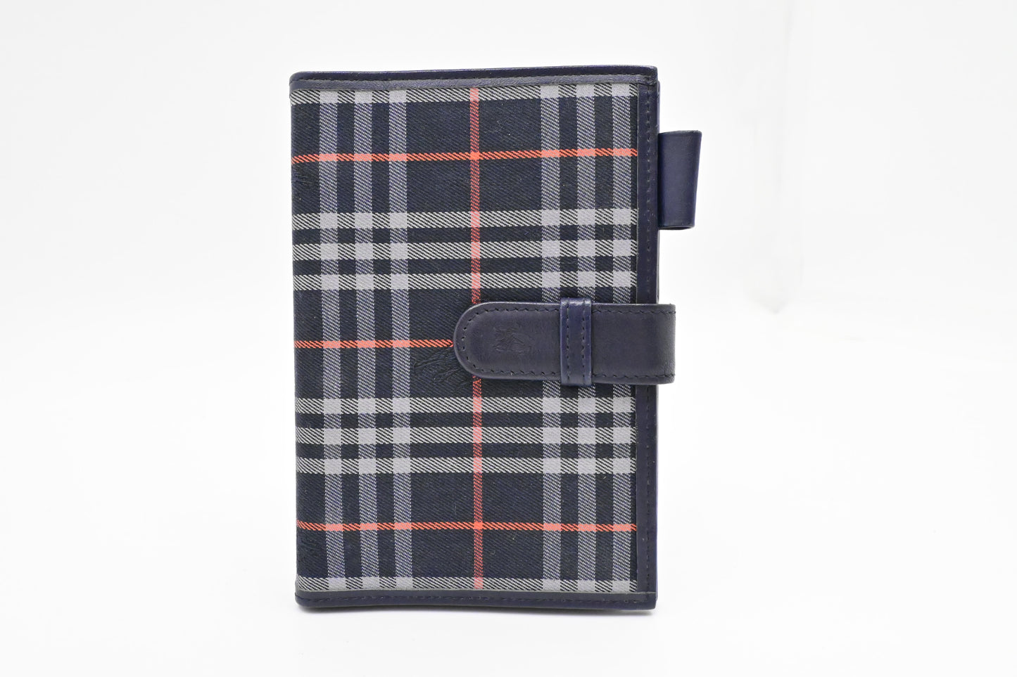 Burberry Agenda in Navy Check Canvas