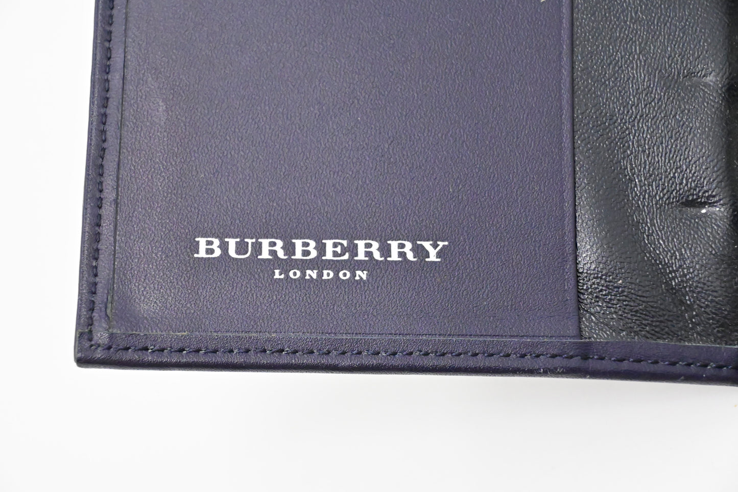 Burberry Agenda in Navy Check Canvas