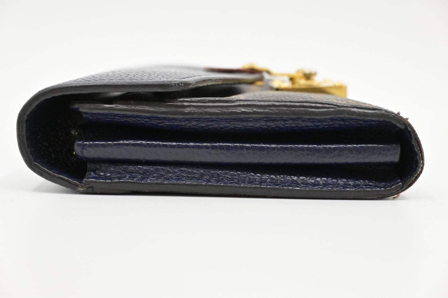 Louis Vuitton Pallas Wallet in Monogram Canvas and Navy Blue Leather