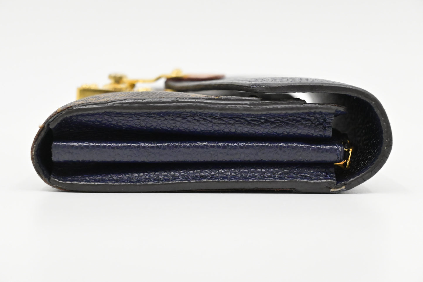 Louis Vuitton Pallas Wallet in Monogram Canvas and Navy Blue Leather