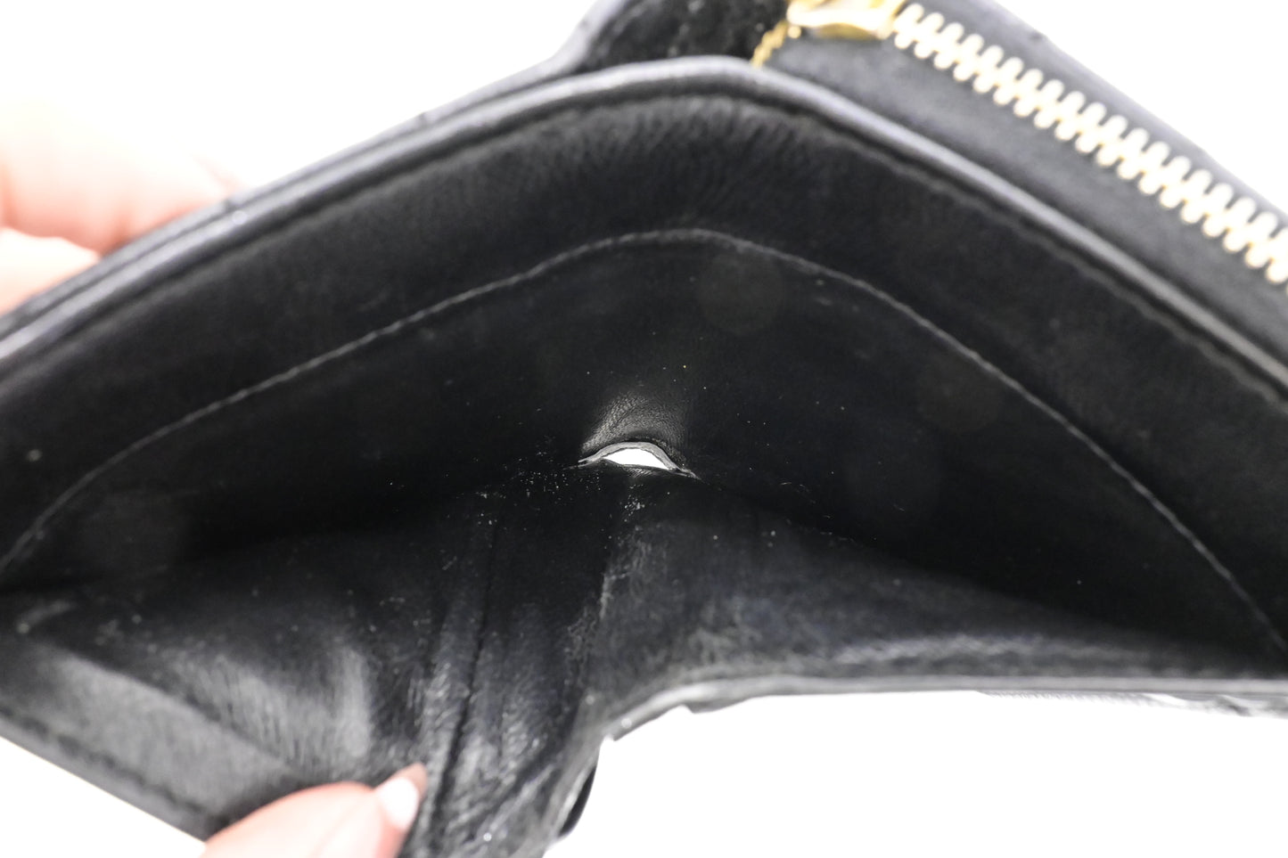 YSL Saint Laurent Compact Wallet in Black Grain de Poudre Leather