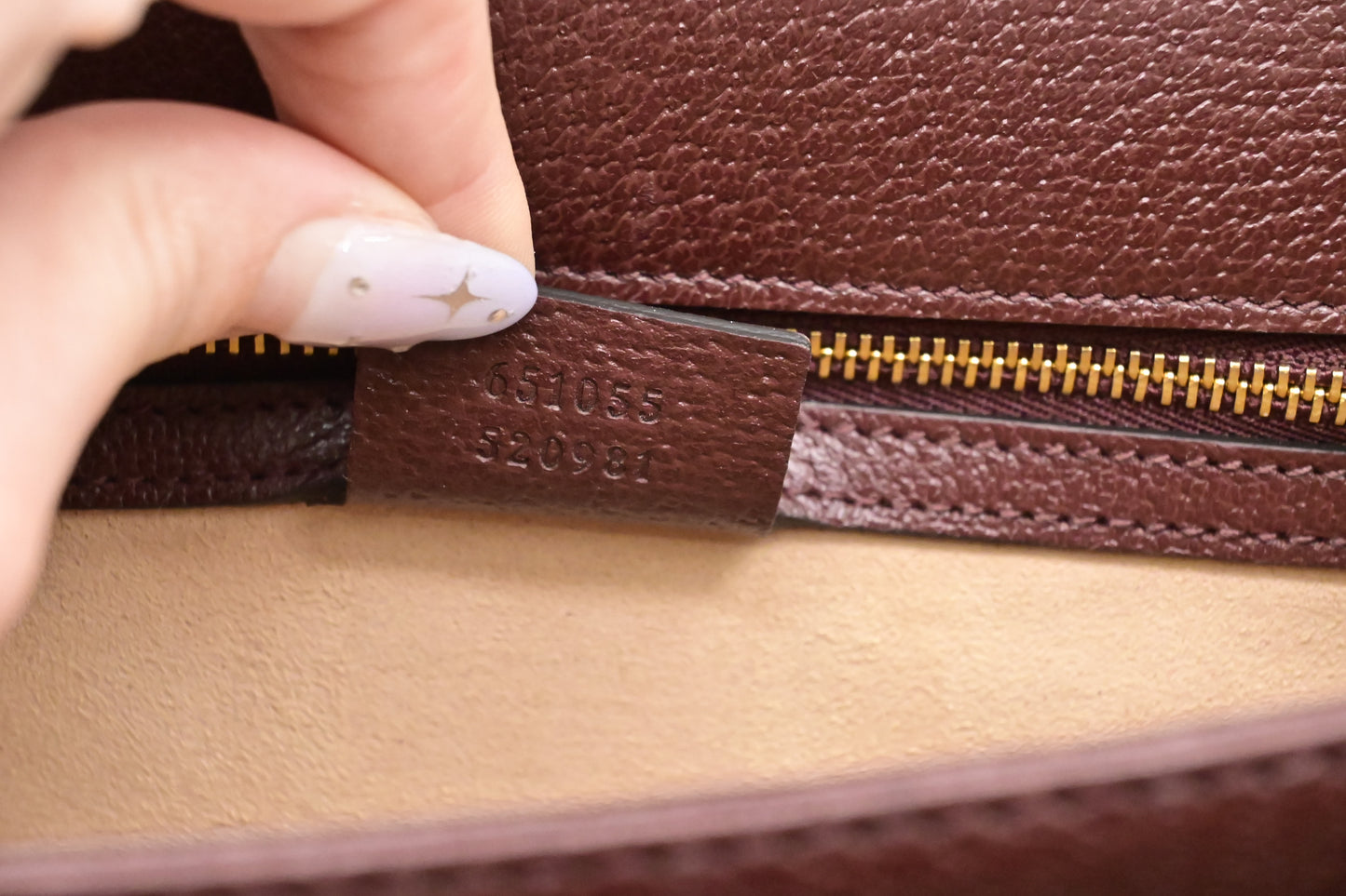 Gucci Ophidia Top Handle Bag in Burgundy GG Canvas & Leather