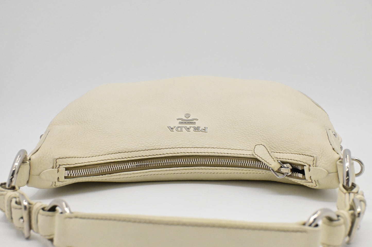 Prada Hobo Bag in White Leather