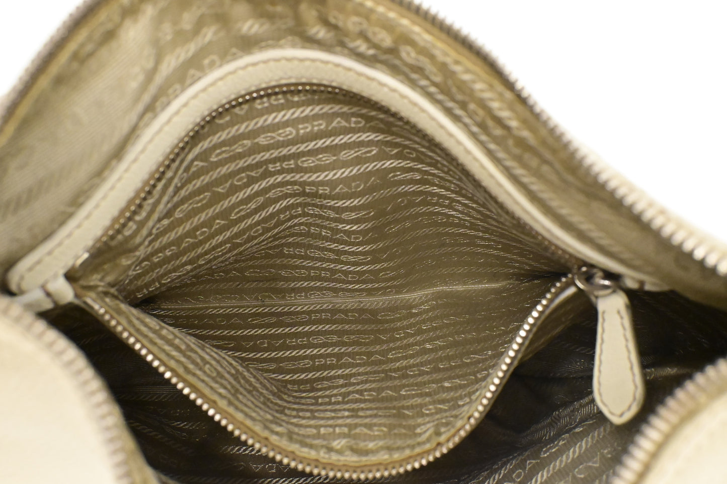 Prada Hobo Bag in White Leather