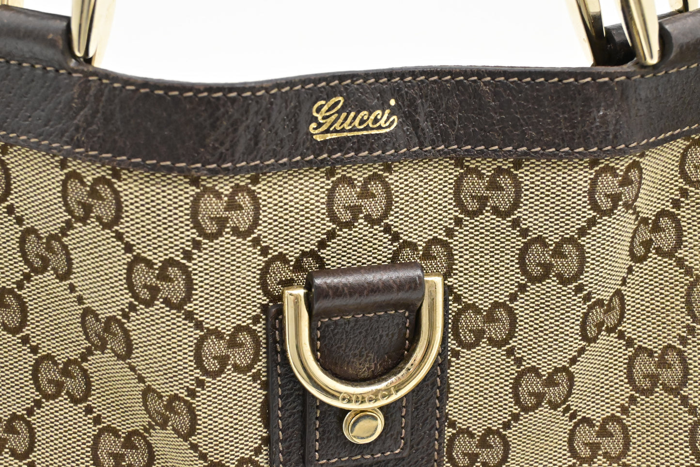Gucci Abbey Tote Bag in Beige GG Canvas