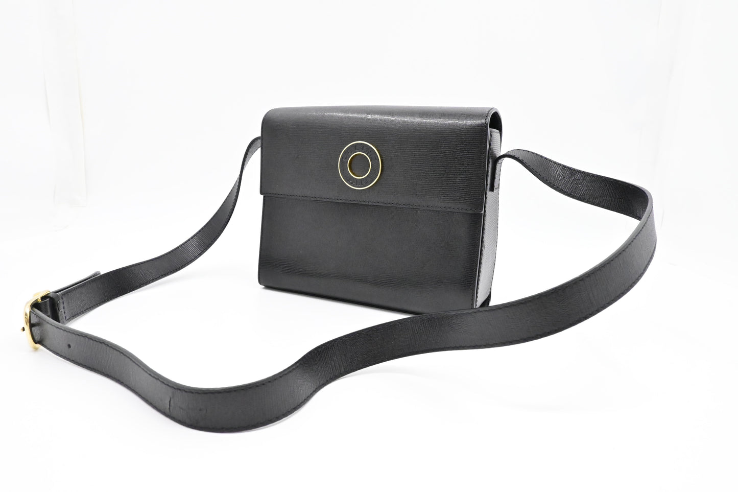 Celine Crossbody Bag in Black Leather