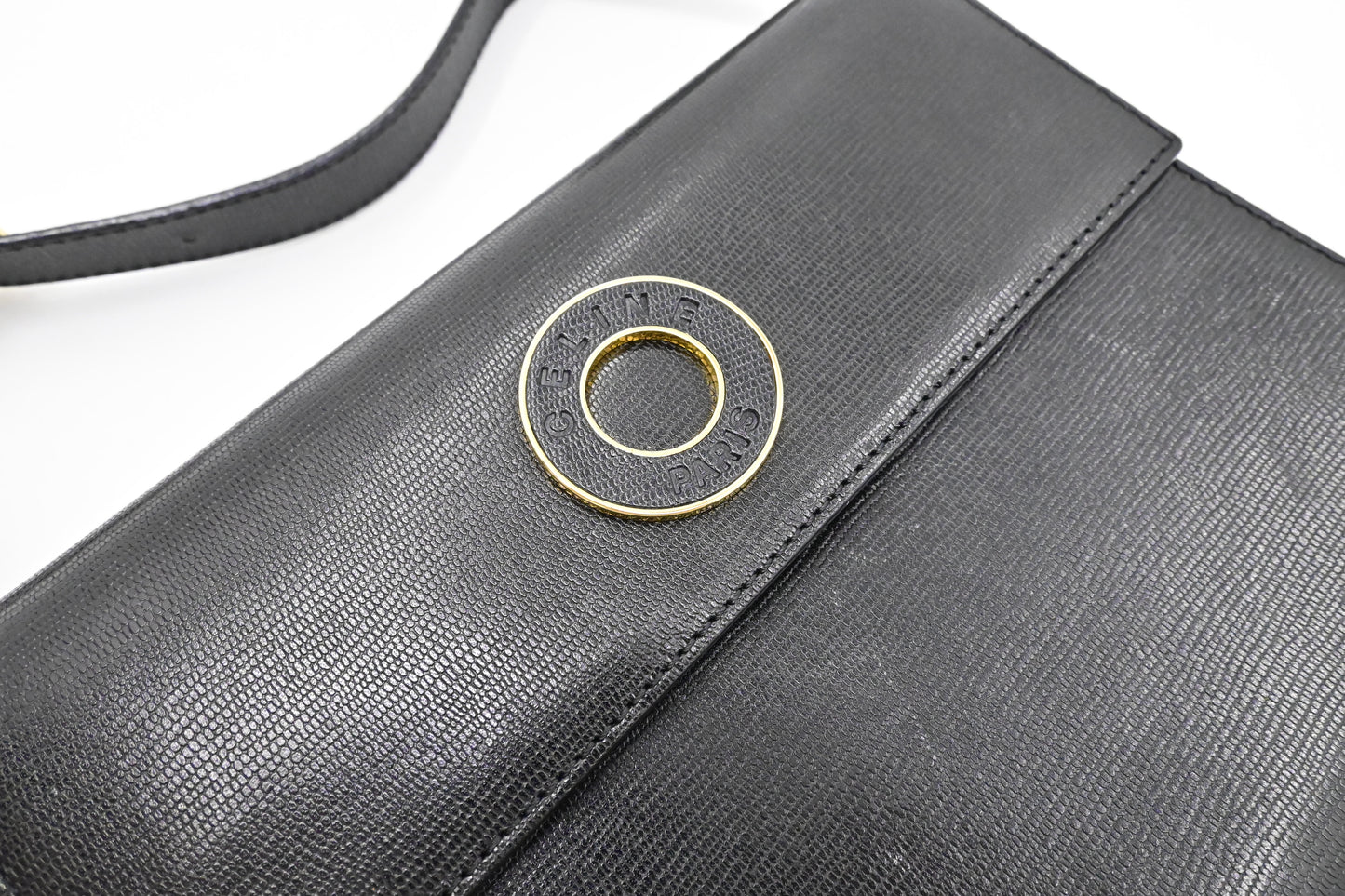 Celine Crossbody Bag in Black Leather