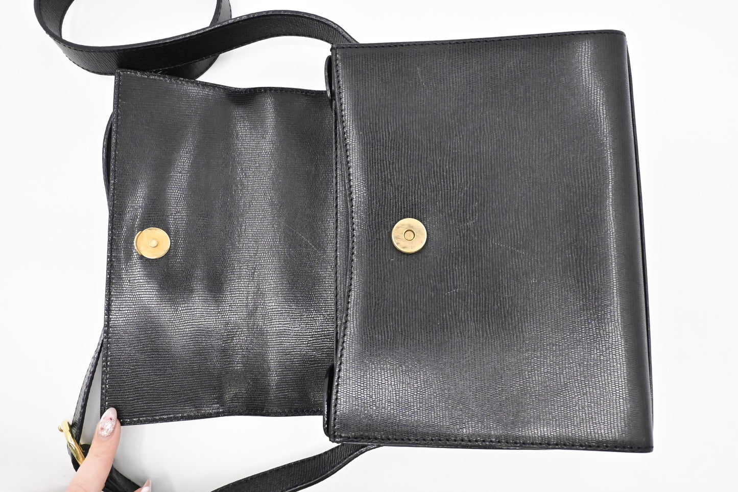 Celine Crossbody Bag in Black Leather