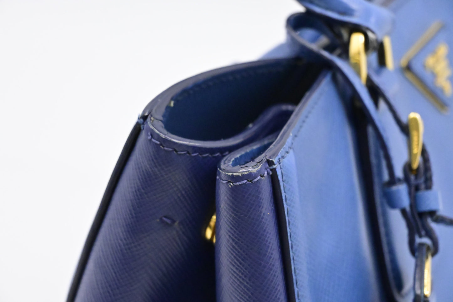 Prada Galleria in Blue Saffiano Leather
