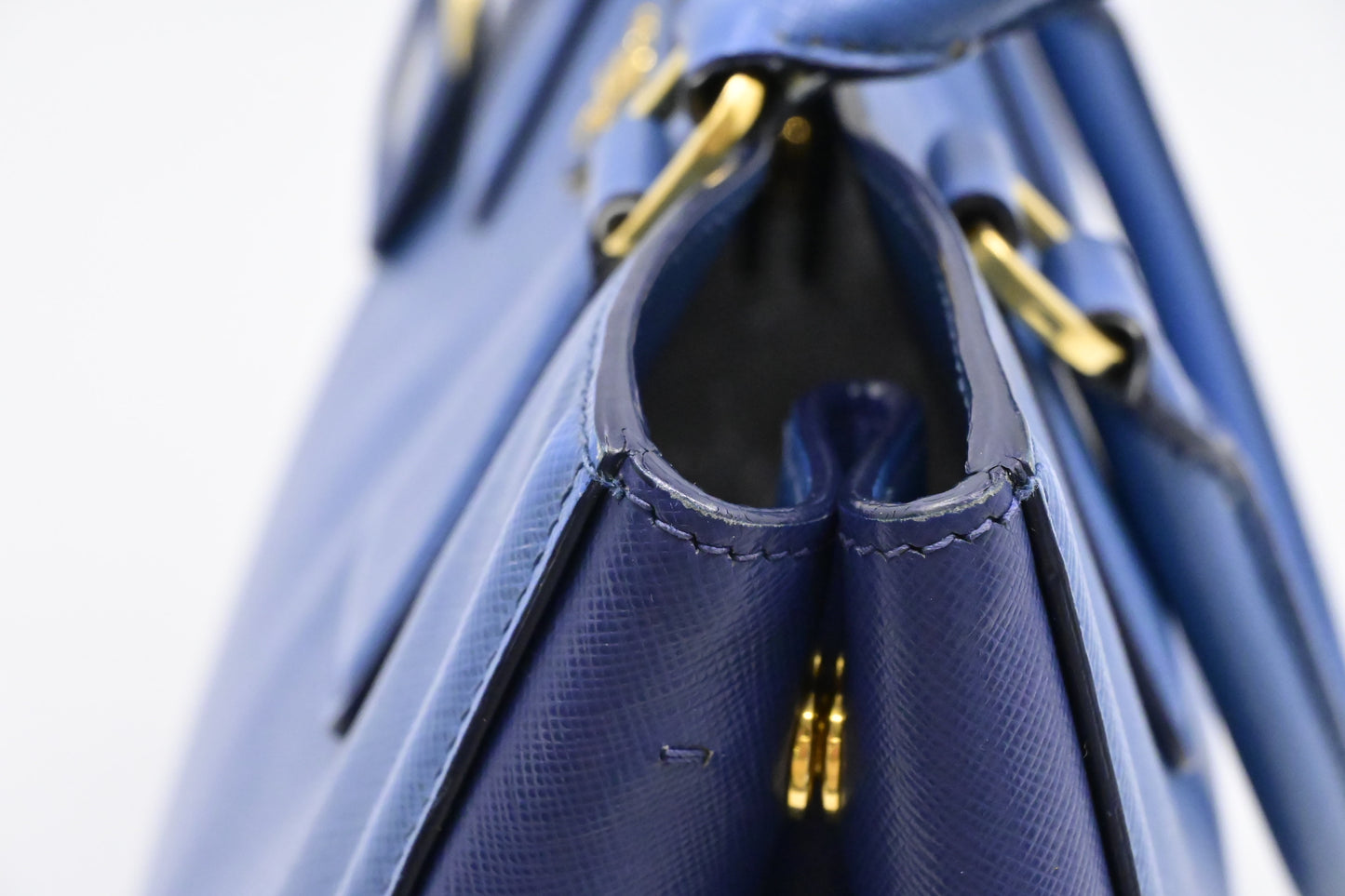 Prada Galleria in Blue Saffiano Leather