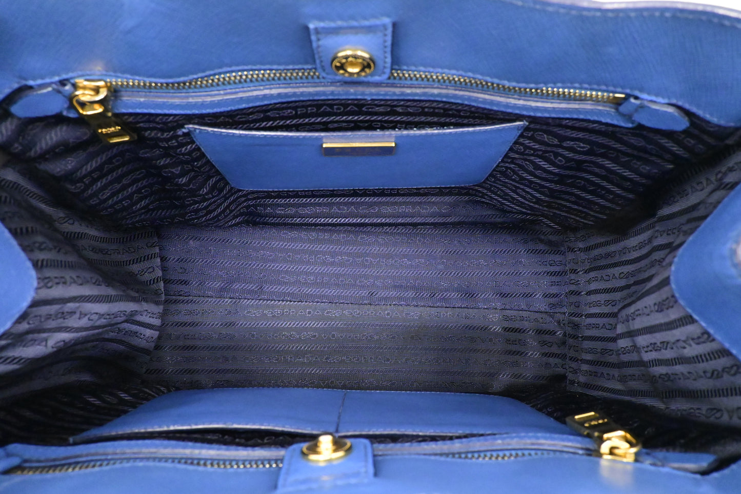 Prada Galleria in Blue Saffiano Leather