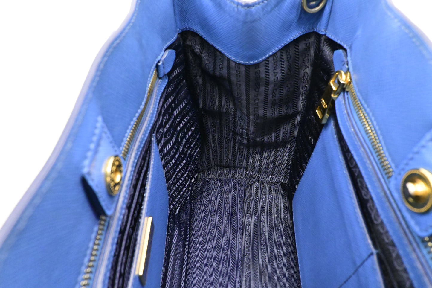Prada Galleria in Blue Saffiano Leather