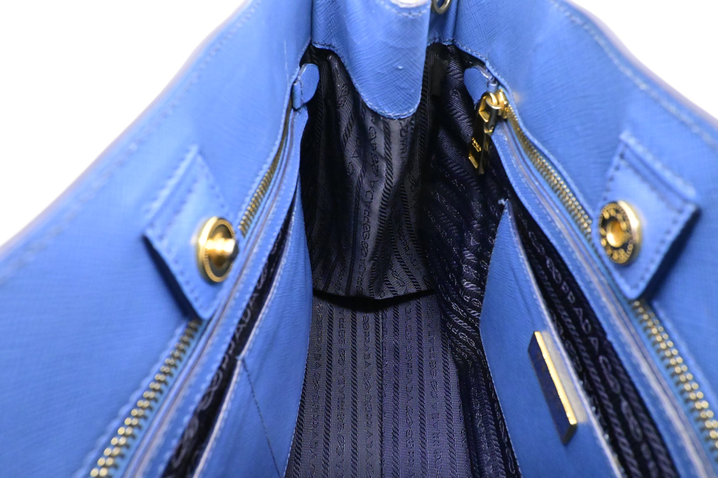 Prada Galleria in Blue Saffiano Leather