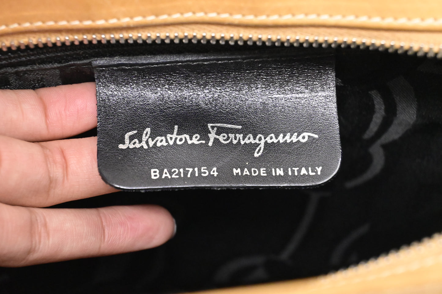 Ferragamo Shoulder Bag in Tan Leather