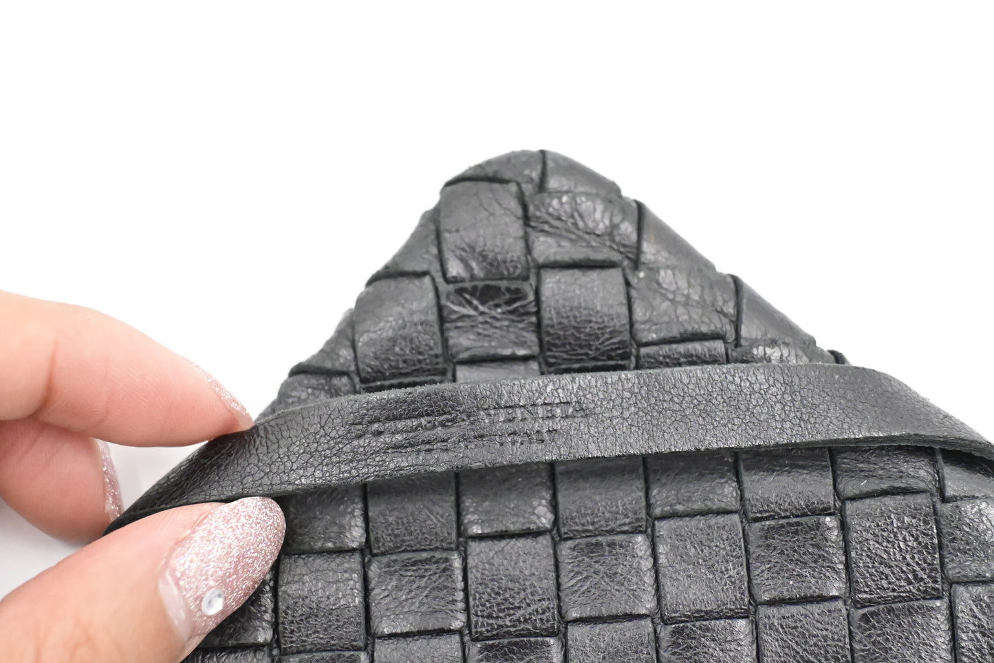 Bottega Veneta Pouch in Black Intrecciato Leather