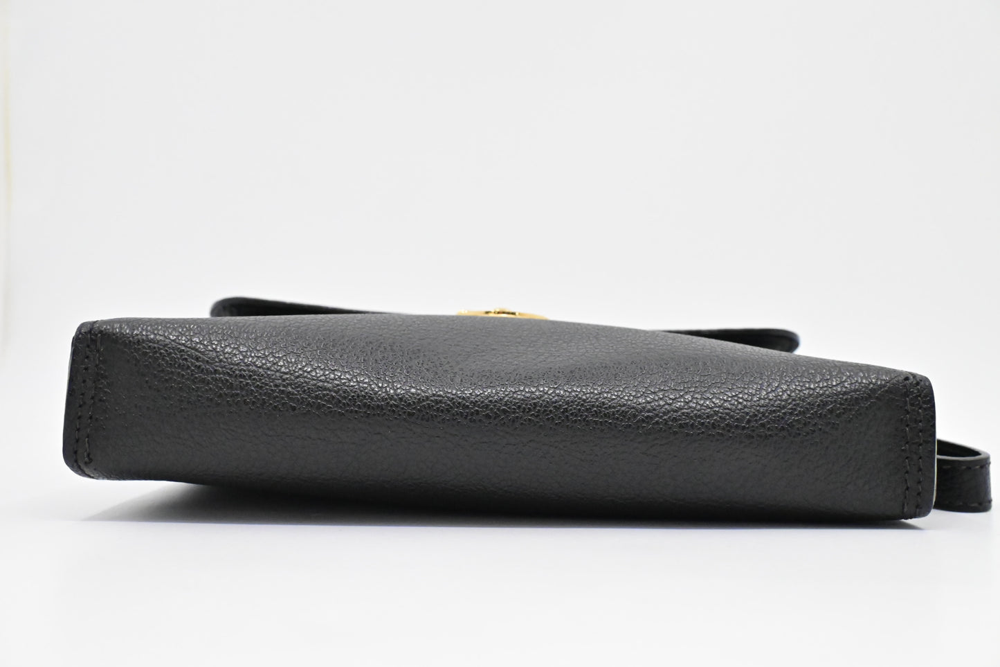 Ferragamo Wristlet Pouch in Black Leather