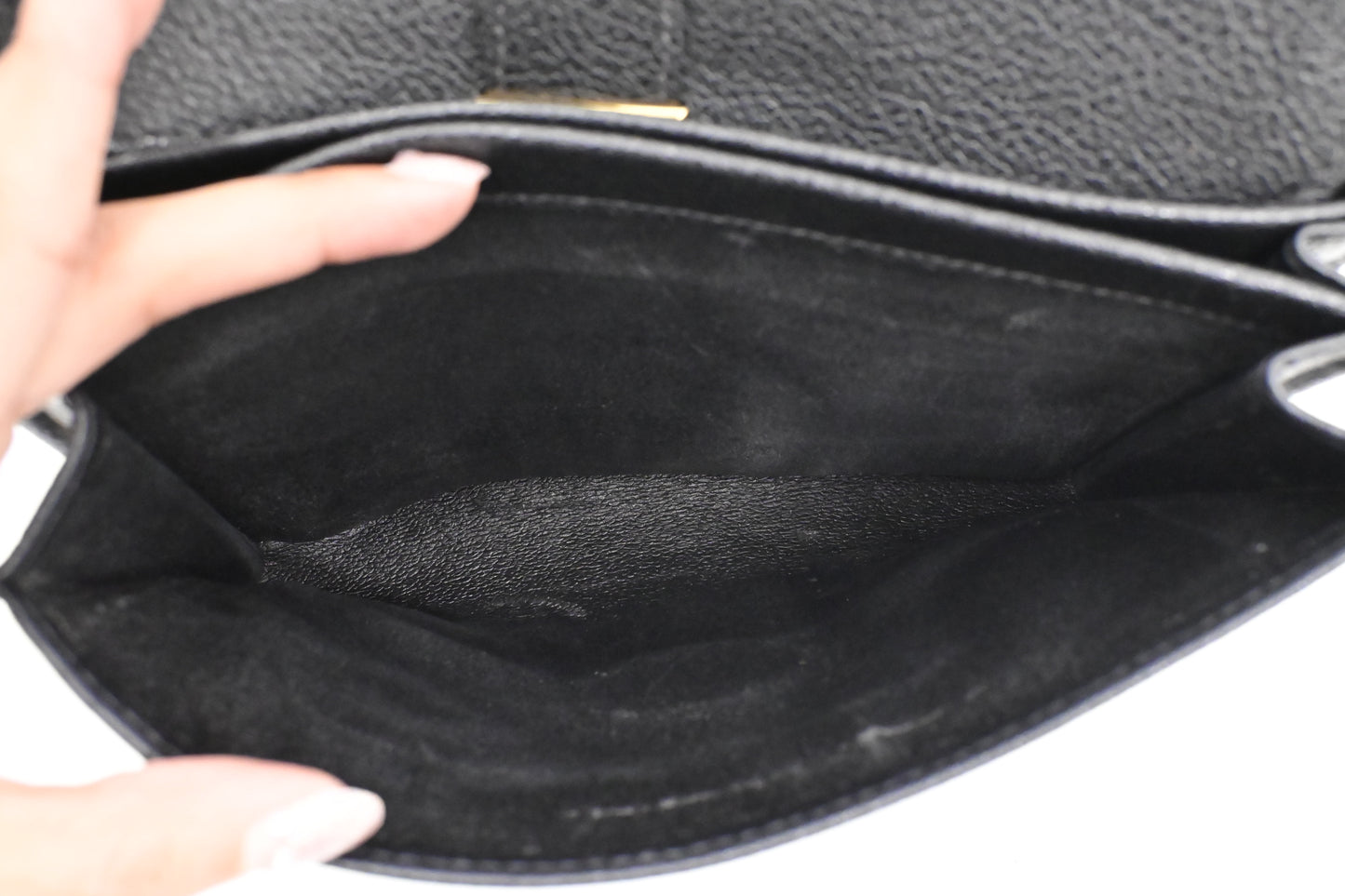 Ferragamo Wristlet Pouch in Black Leather