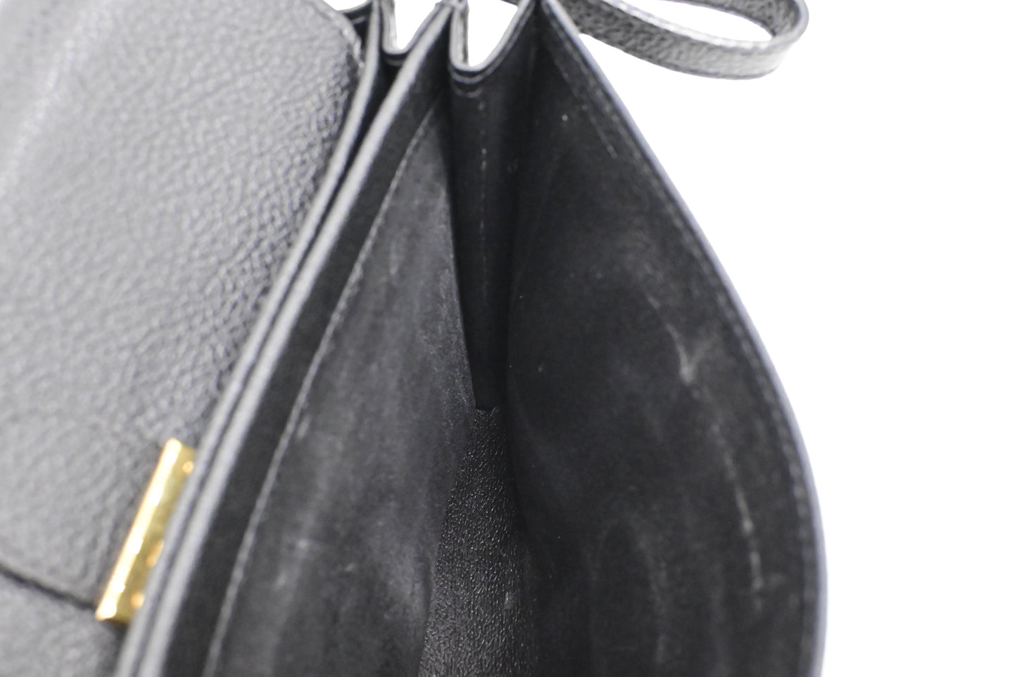 Ferragamo Wristlet Pouch in Black Leather