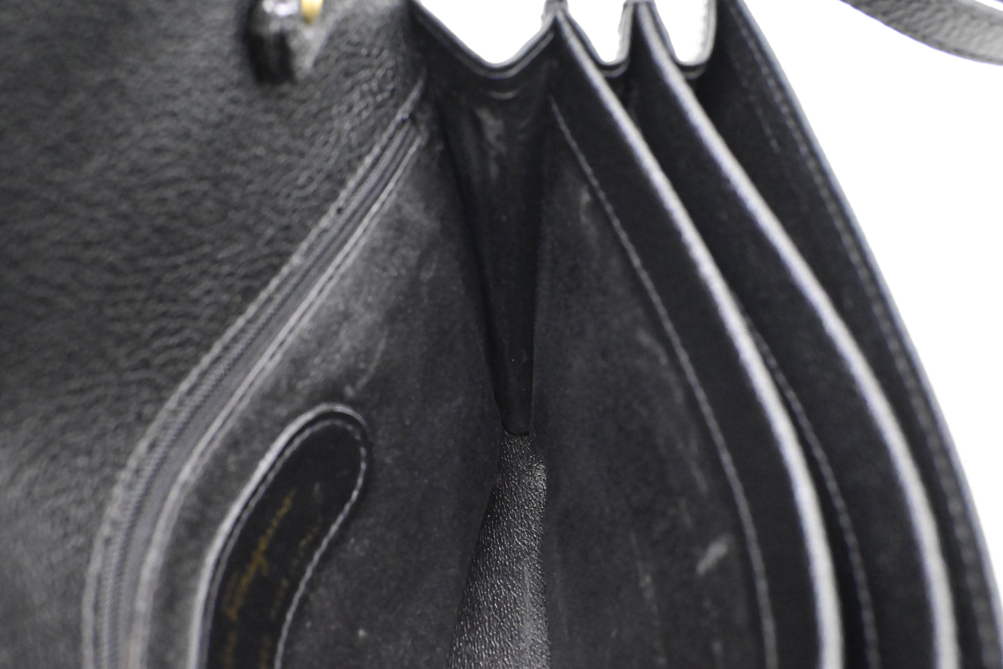 Ferragamo Wristlet Pouch in Black Leather