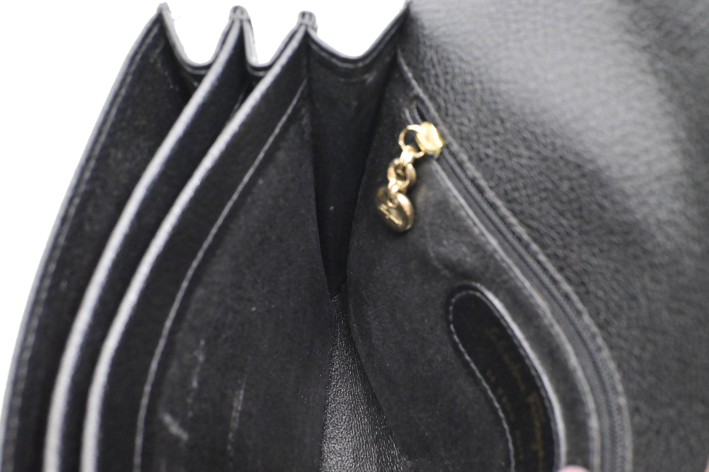 Ferragamo Wristlet Pouch in Black Leather