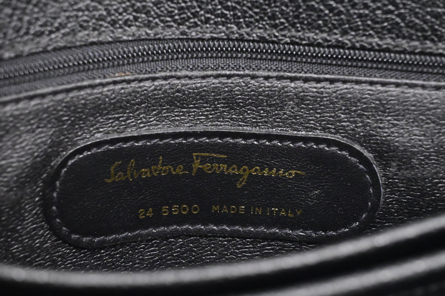 Ferragamo Wristlet Pouch in Black Leather