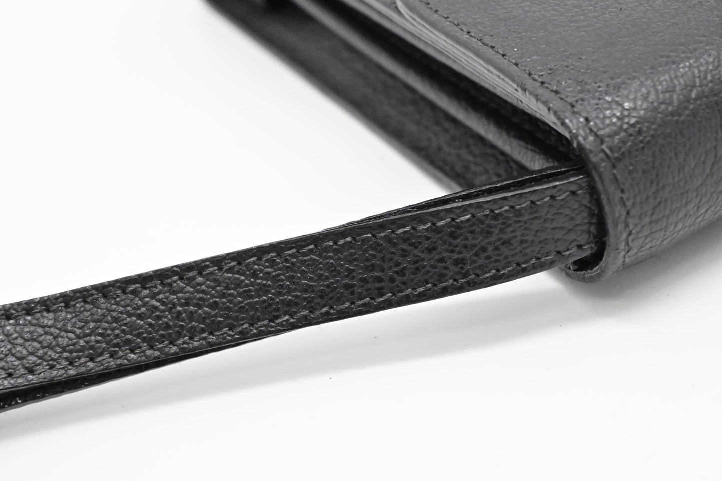 Ferragamo Wristlet Pouch in Black Leather