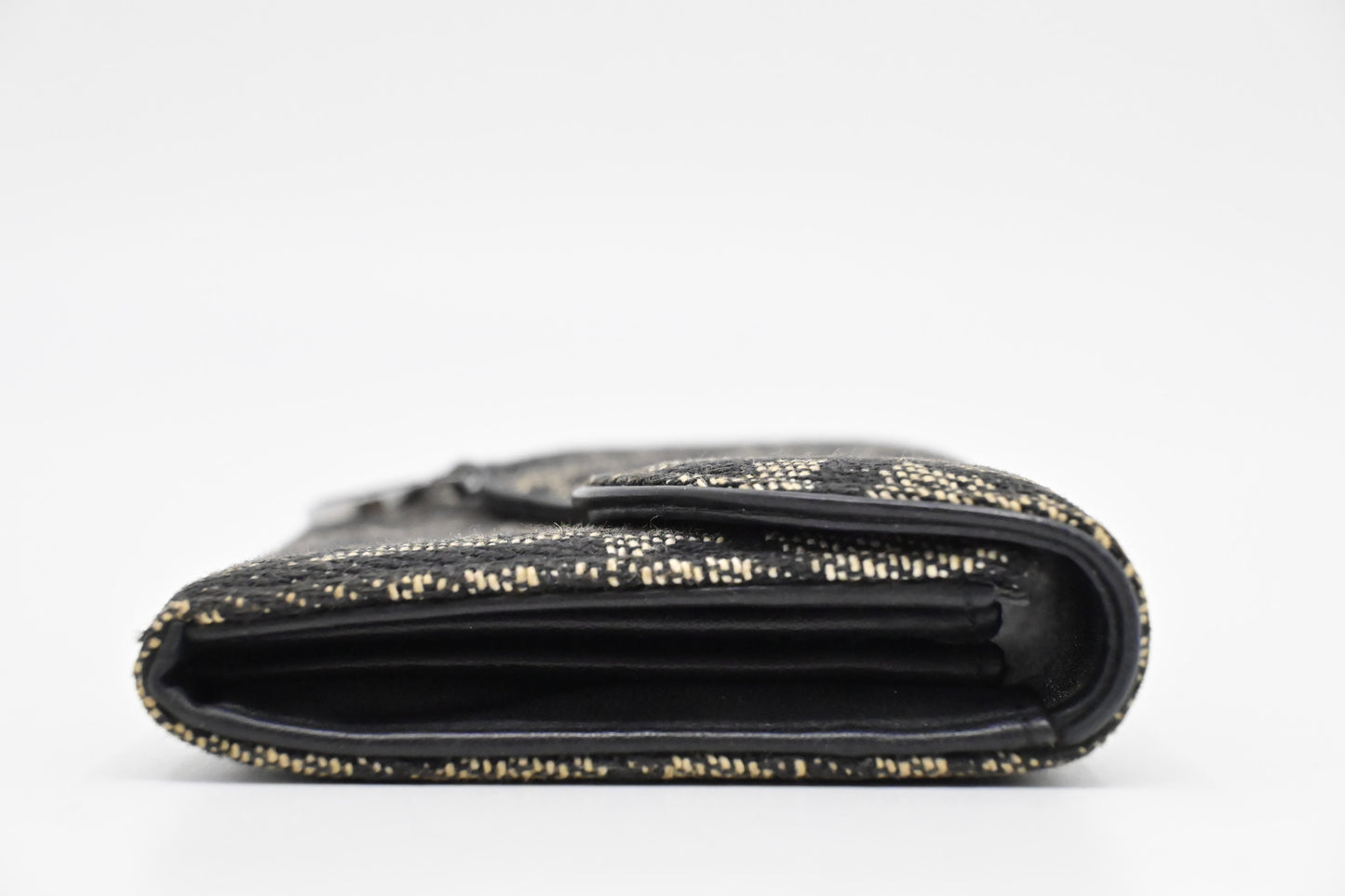 Dior Saddle Compact Wallet in Black Oblique Canvas