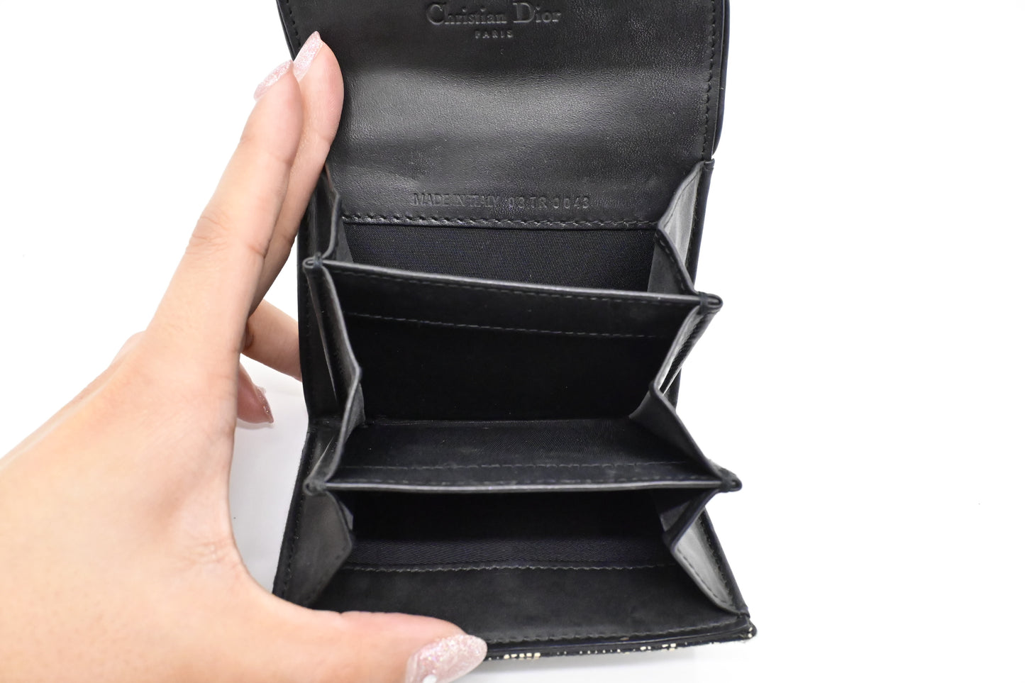 Dior Saddle Compact Wallet in Black Oblique Canvas