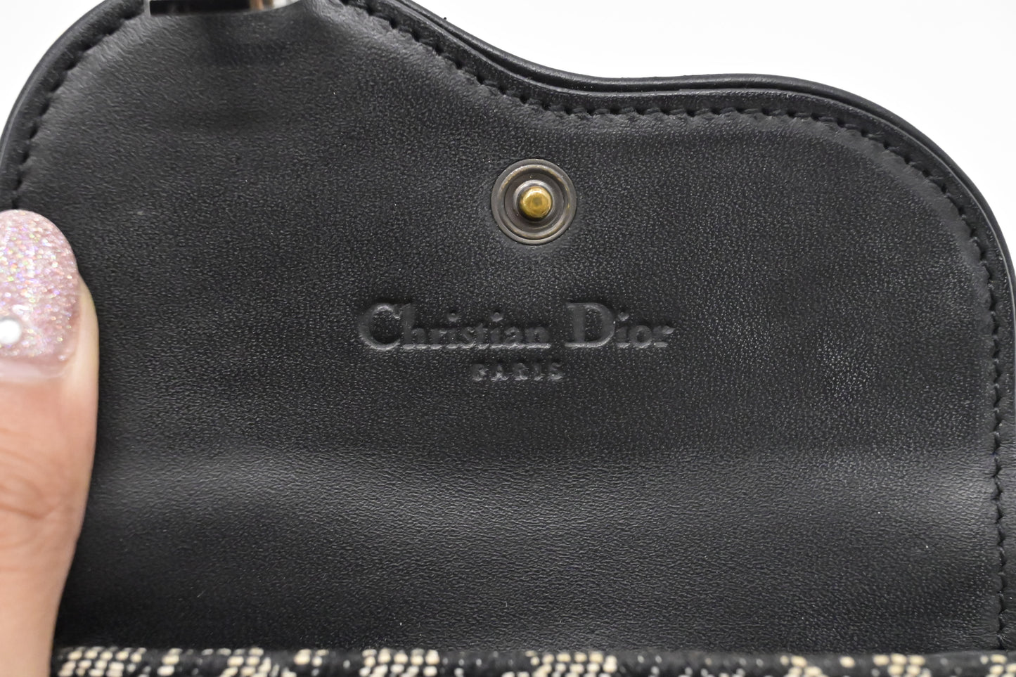 Dior Saddle Compact Wallet in Black Oblique Canvas